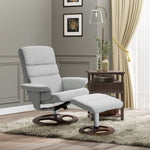 Recliner Chair Ottoman Set 360° Swivel Sofa Wood Base