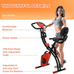 2-in-1 Folding Exercise Bike Upright Cycling Machine | Red