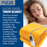 Deluxe Electric Throw Heated Double Over Blanket Soft Fleece 9 Heat & 12 Timer Settings | L | Gold