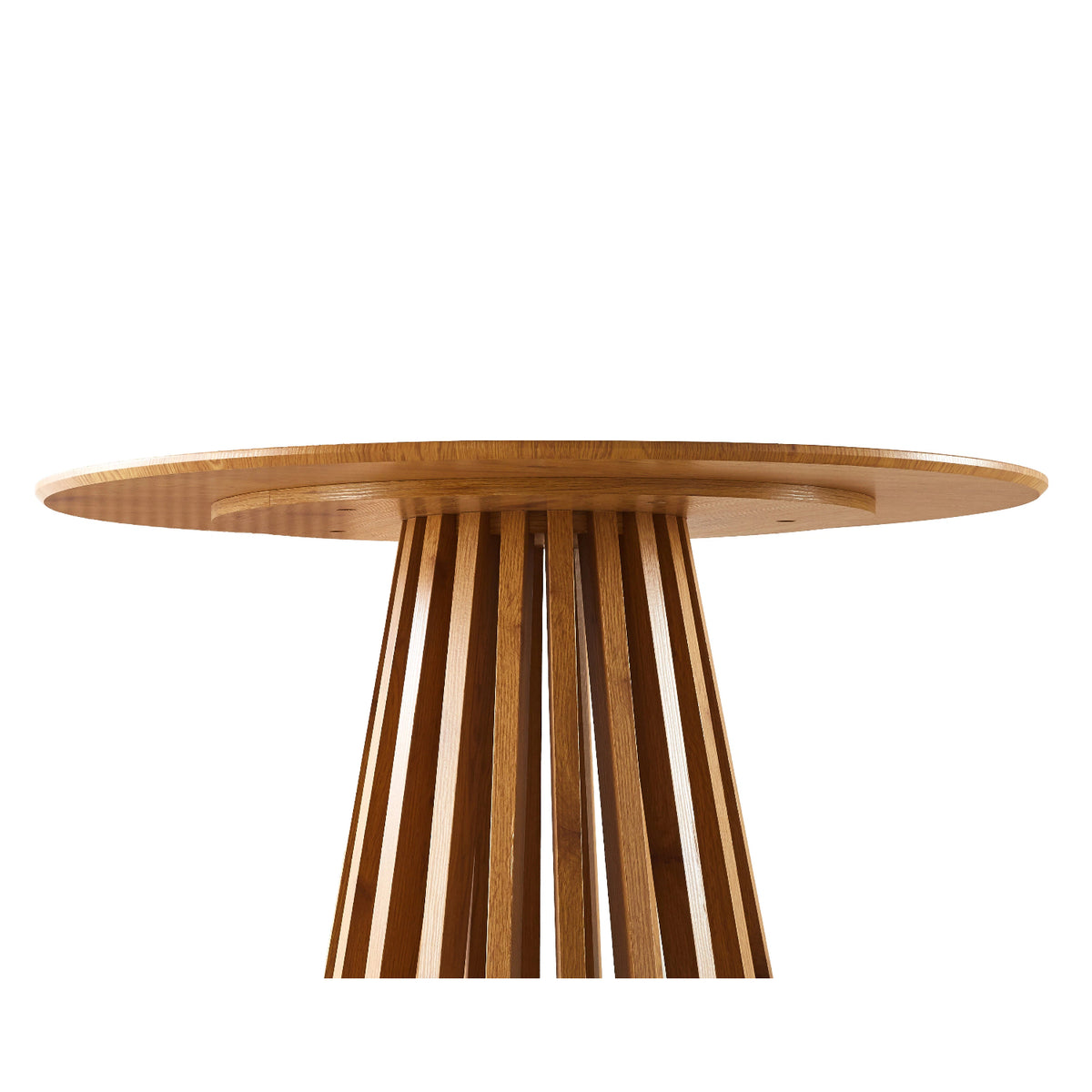 Indoor & Outdoor Living Kayci Round Oak Dining Table With 4 Erica Chairs