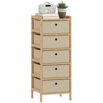 HOMCOM Chest Of Drawers, 5 Drawers Dresser With Bamboo Frame