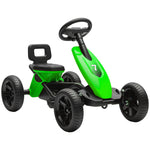Pedal Go-kart For Kids With Silent Eva Wheels, Metal Frame | Green