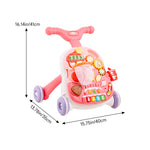 2-in-1 Baby Walker And Baby Interactive Entertainment Game Table | Pink