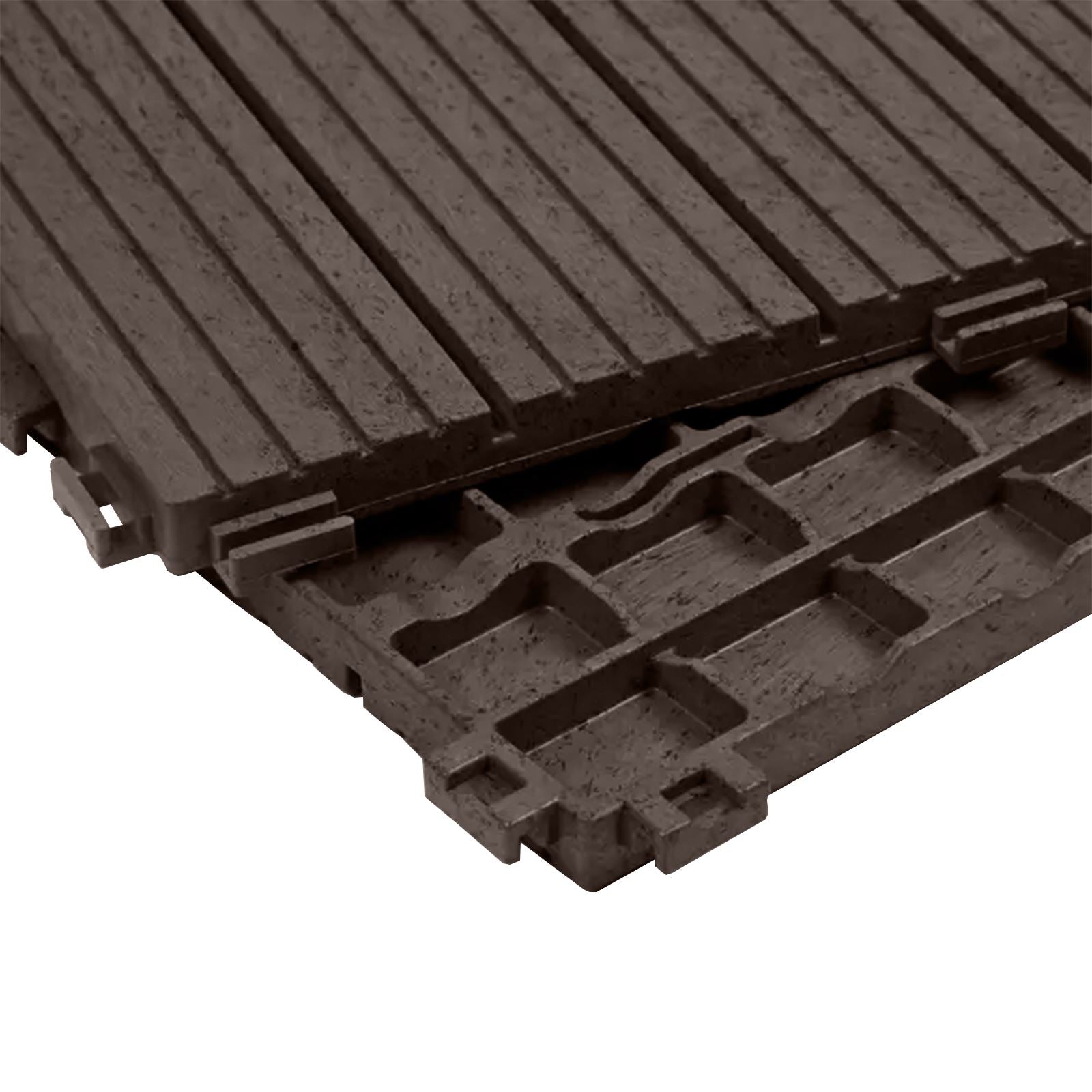 Cosmpolitan Eco Interlocking 30x30cm Decking Tiles | Set of 10 | Coffee