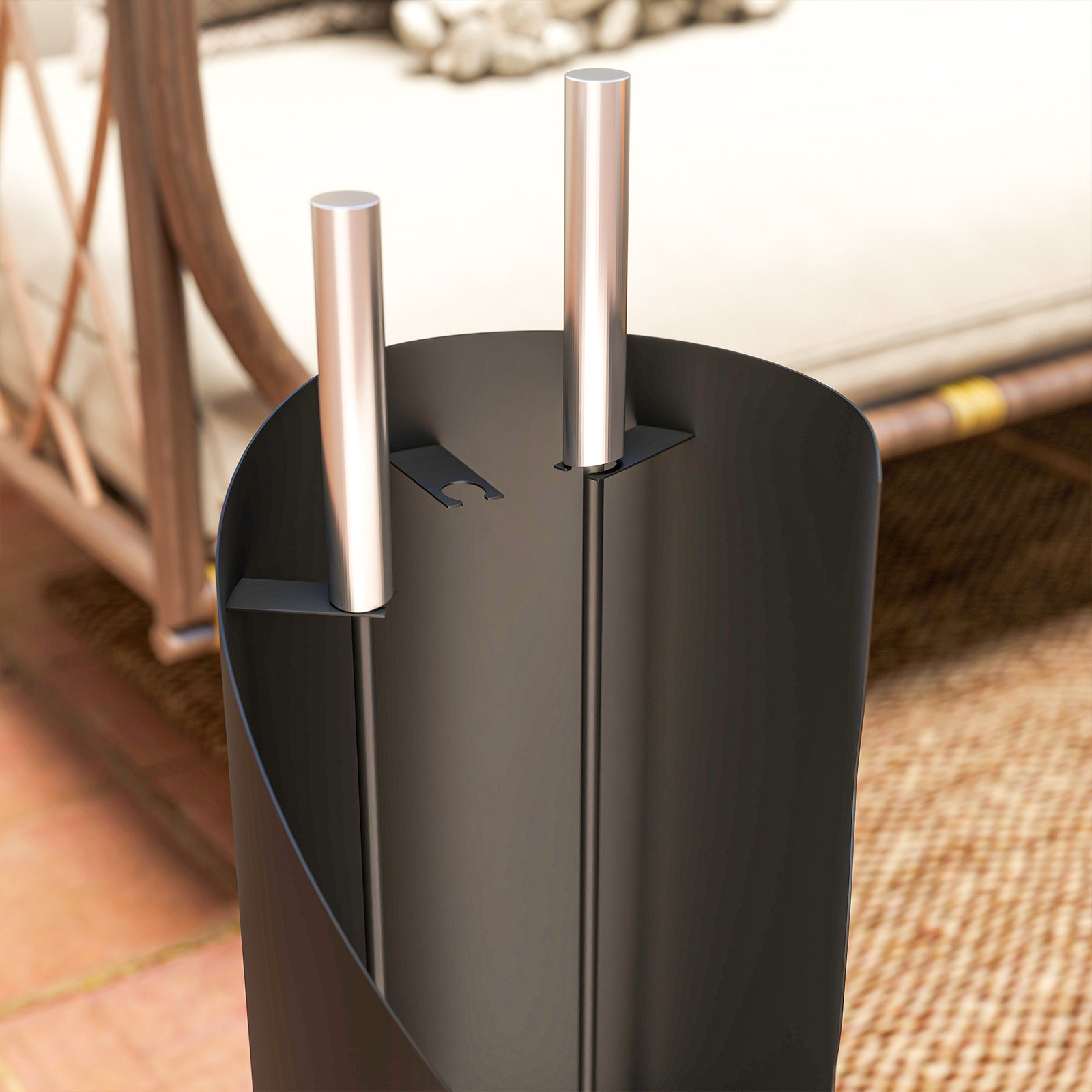 Outsunny 4 Pcs Fireplace Companion Set, Metal Fireside Companion
