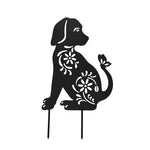 Metal Dog Silhouette Garden Ornament Outdoor Garden Decor