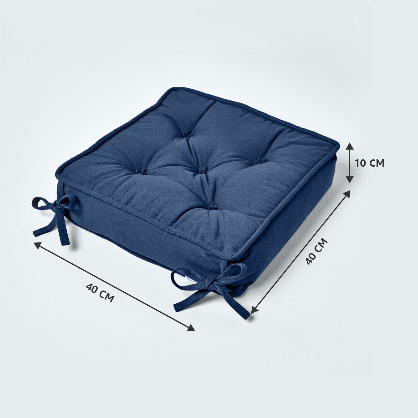 Cotton Dining Chair Booster Cushion | 40cm x 40cm | Navy Blue