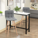 Barstools Set Of 2 Armless Button-tufted Grey