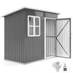 7 X 4ft Galvanised Steel Garden Shed With Foundation Kit | Dark Gray