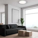 Layla Stylish White Ceiling Lamp Led Dimmable With Invluded Remote Shade Designed To Give The Effect Of A Starry Sky | 50cm | White