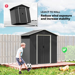 6.5x3.5ft Metal Garden Shed For Garden | Dark Grey