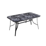 Rectangular Garden Tempered Glass Marble Coffee Table - 120w X 80d X 72h Cm