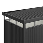 5.31ftx 8.46ft Metal Garden Storage Shed Skylight Roof Shed, Flat Roof Storage