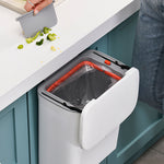 Kitchen Compost Bin Hanging Trash Can | White