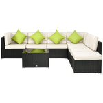 Rattan Outdoor Garden Furniture Patio Corner Sofa Set | Black