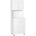 Modern Kitchen Pantry Cabinet Storage Cupboard W/ Countertop | White