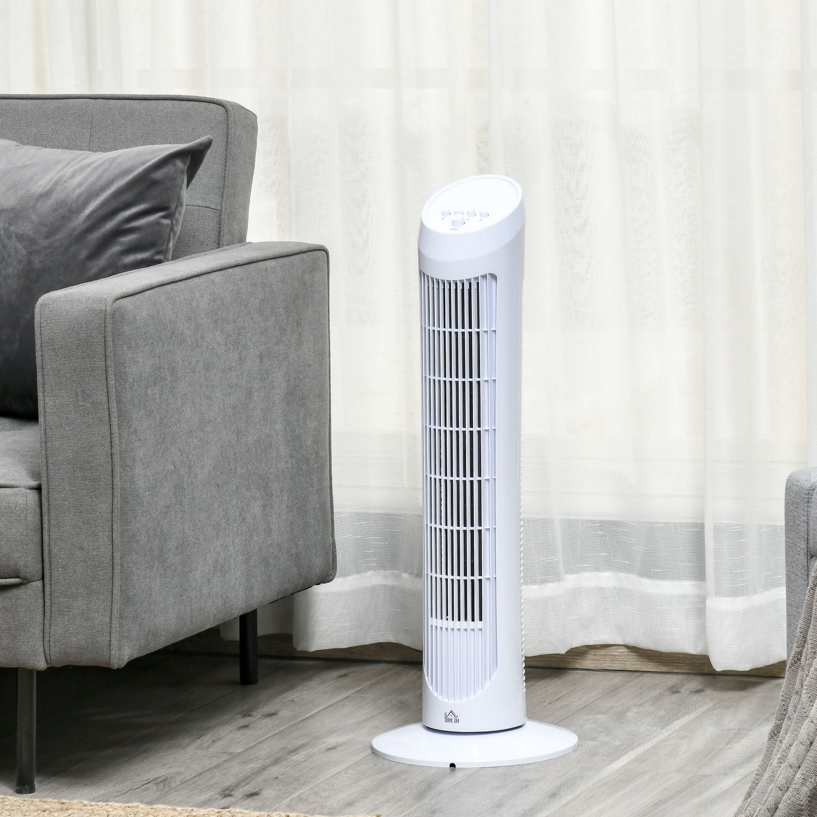 30" Tower Fan Noise Reduction Wind 3-level Cool Abs | One Size | White