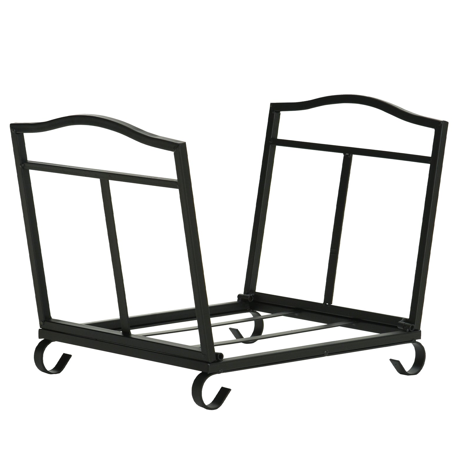 Foldable Firewood Log Rack W/ Scrolls