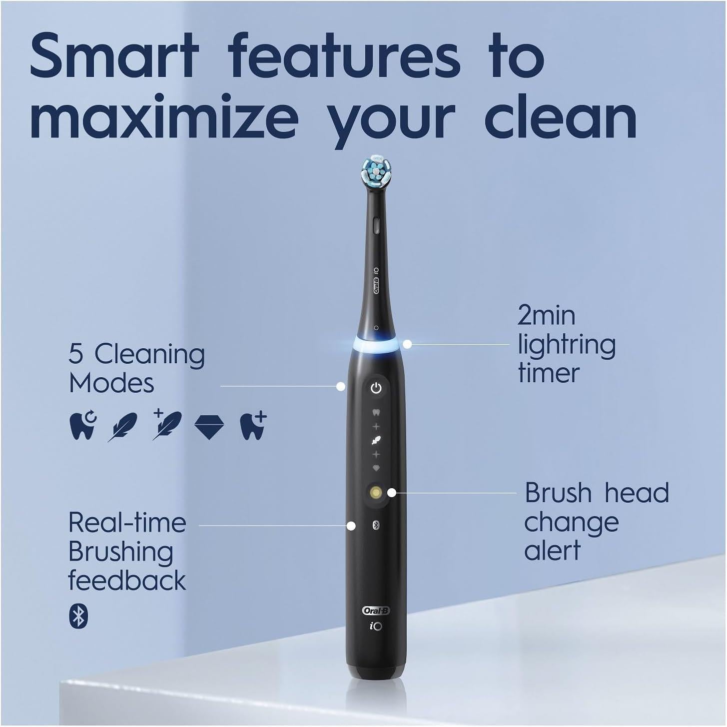 Oral-B Io5 Electric Toothbrush 1 Tooth Brush Head, A.i. App & Travel Case