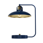 Felix Hand Made Designer Table Lamp Rugged Industrial With A Luxurious Twist | Navy Blue