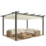 4 X 3(m) Aluminium Pergola Gazebo Garden Shelter W/ Roof | Cream