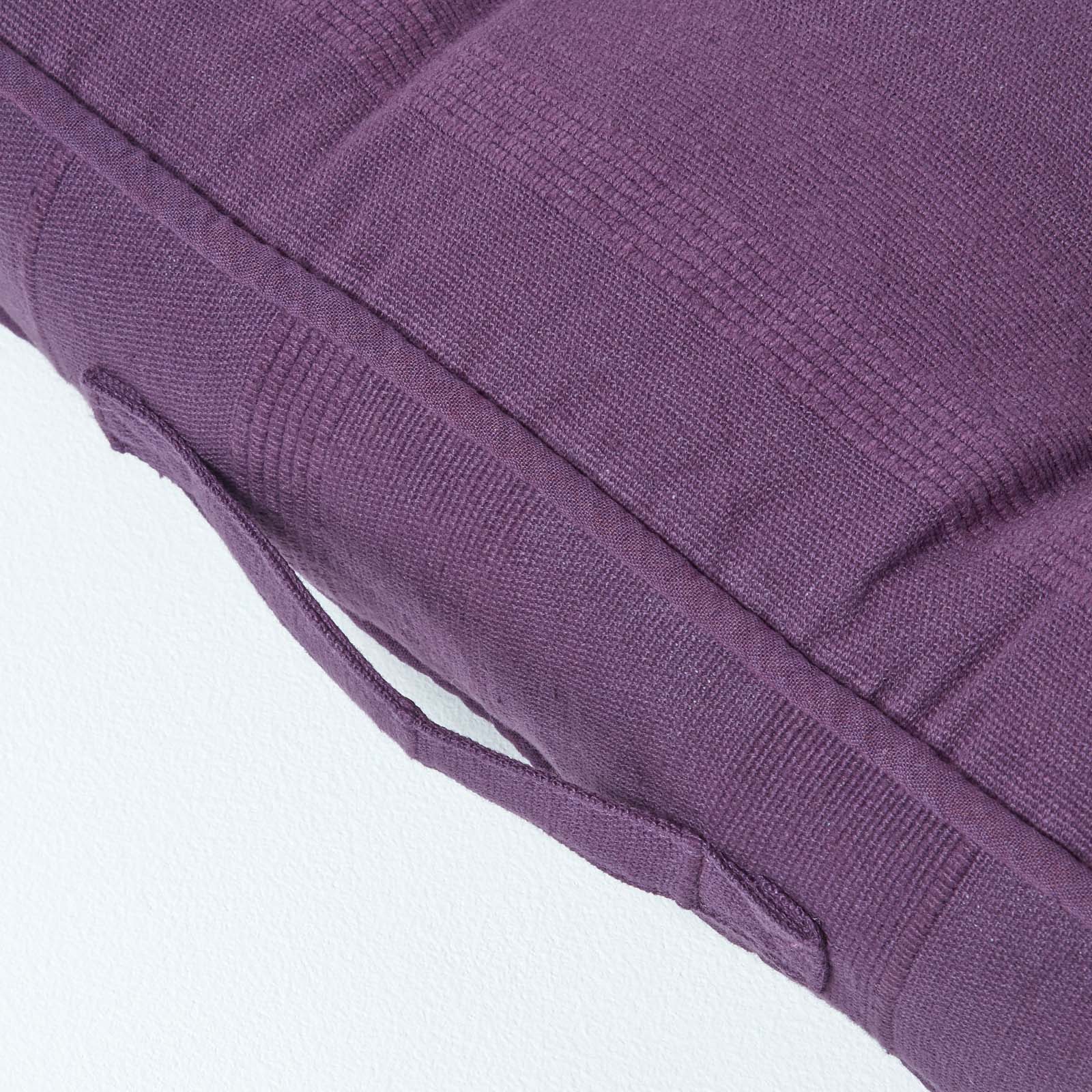 Rajput Ribbed Cotton Floor Cushion | 40cm x 40cm | Purple