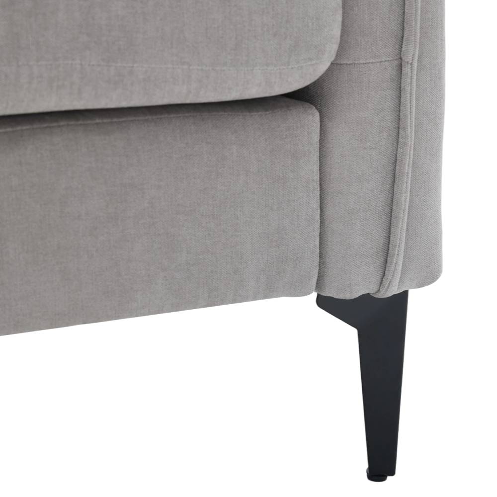 Modern Upholstered Accent Chair Armchair With Lumbar Pillow | Light Grey