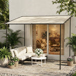 3 X 2 M Lean To Garden Pergola, Metal Frame Gazebo Pergola | Cream