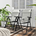 Set Of 2 Patio Folding Chairs With Adjustable Back | Gray