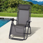 Metal Frame Zero Gravity Lounger W/ Head Pillow For Patio | Gray
