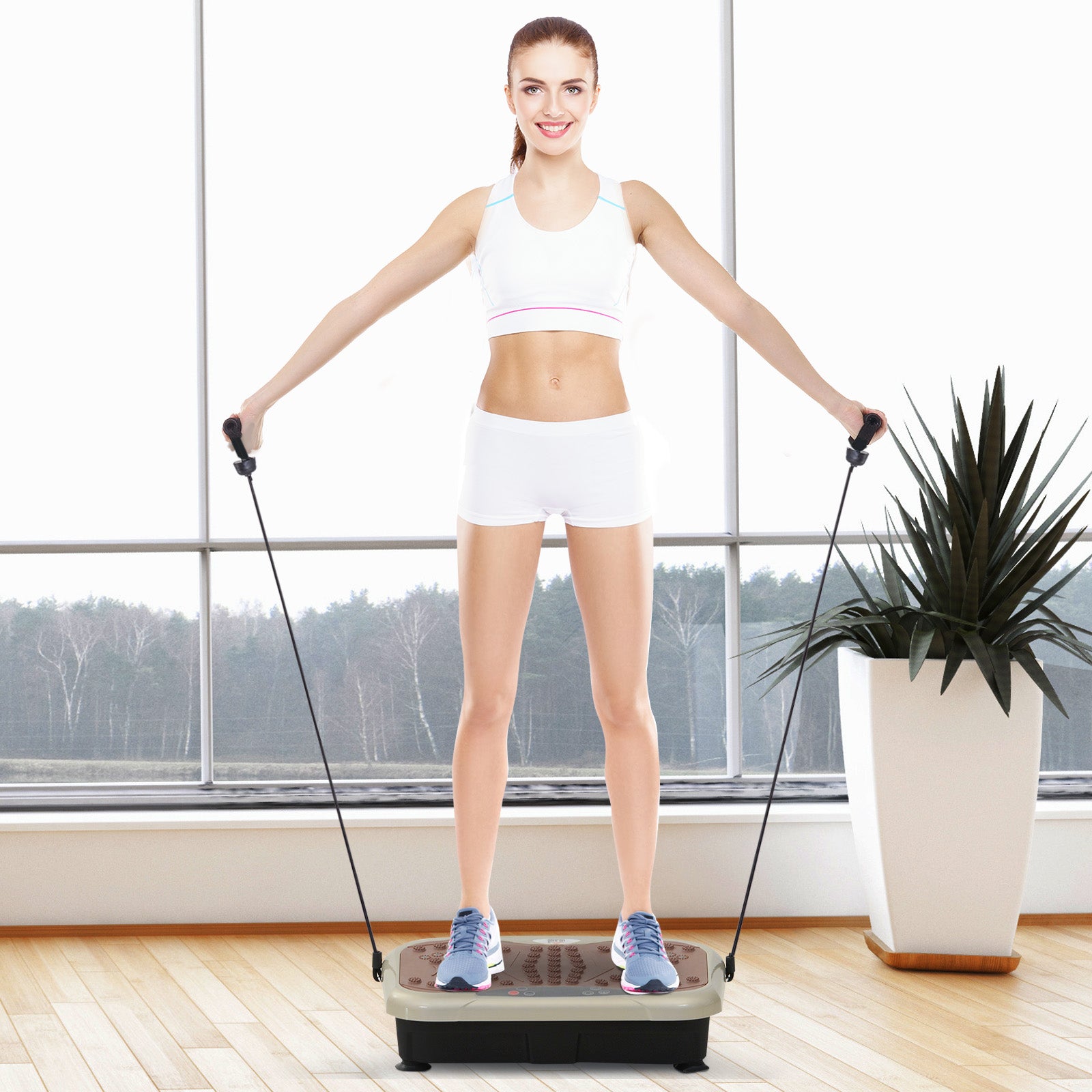 Vibration Plate Fitness Body Shaper With Music | Brown