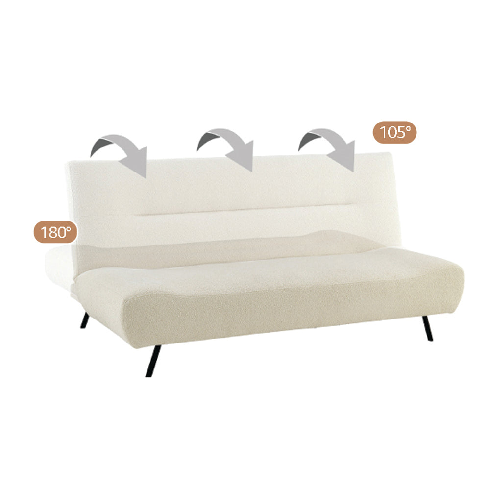Fluffy Boucle Click-clack Sofa Bed - 2 Seater