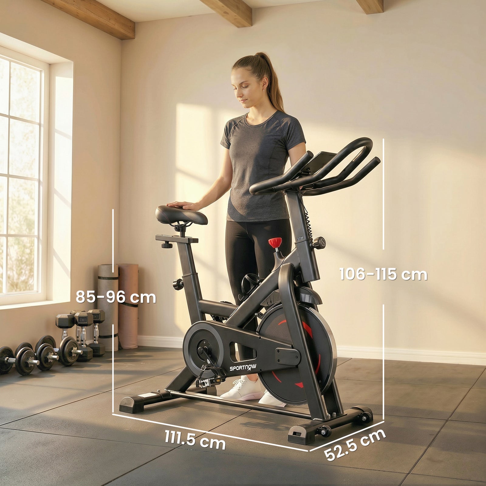 SPORTNOW Exercise Bike For Home With Smart App, 0-100% Magnetic Resistance