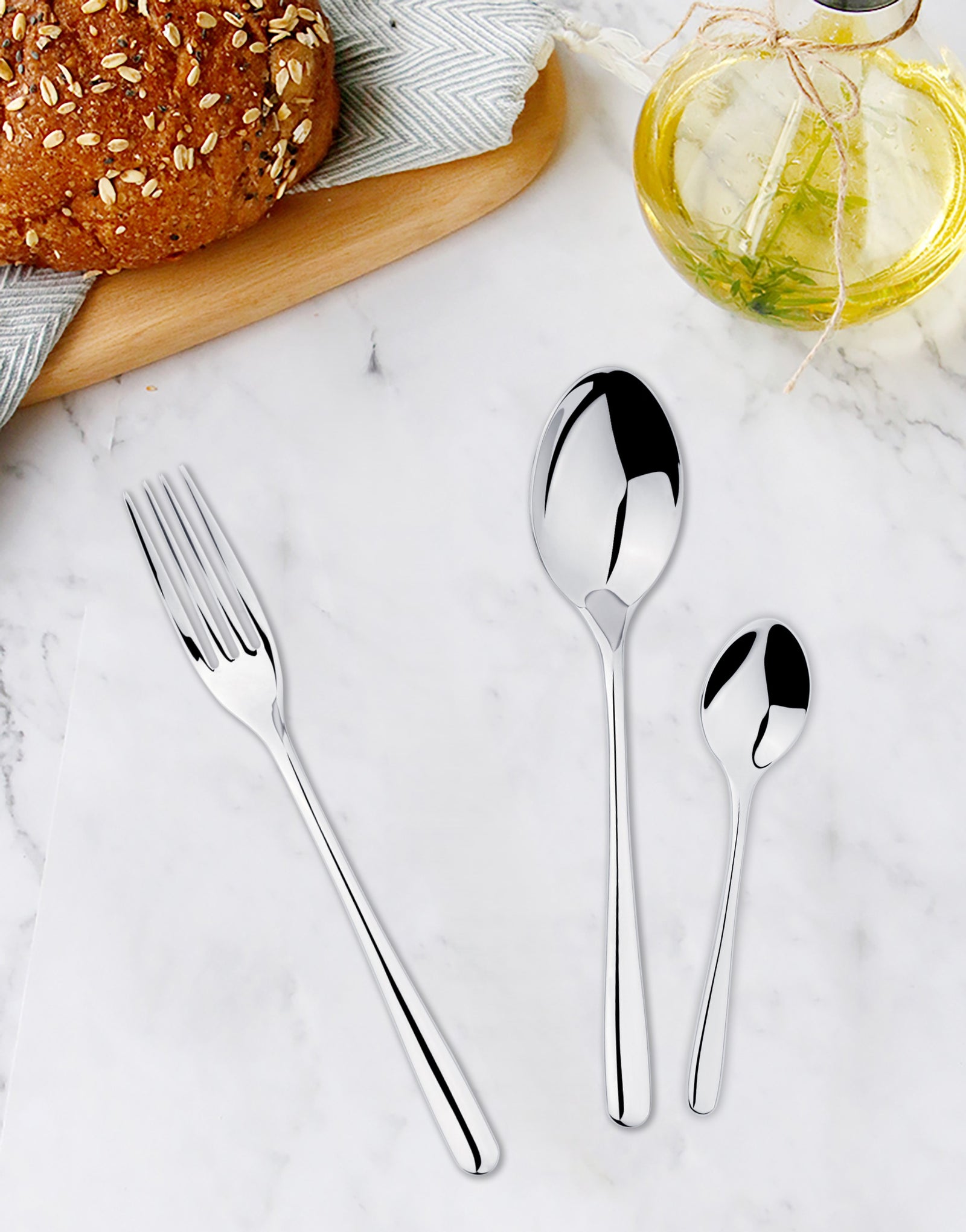 Cutlery Sets Stainless Steel 18/8 Catering Sphere | 12 Piece | Silver