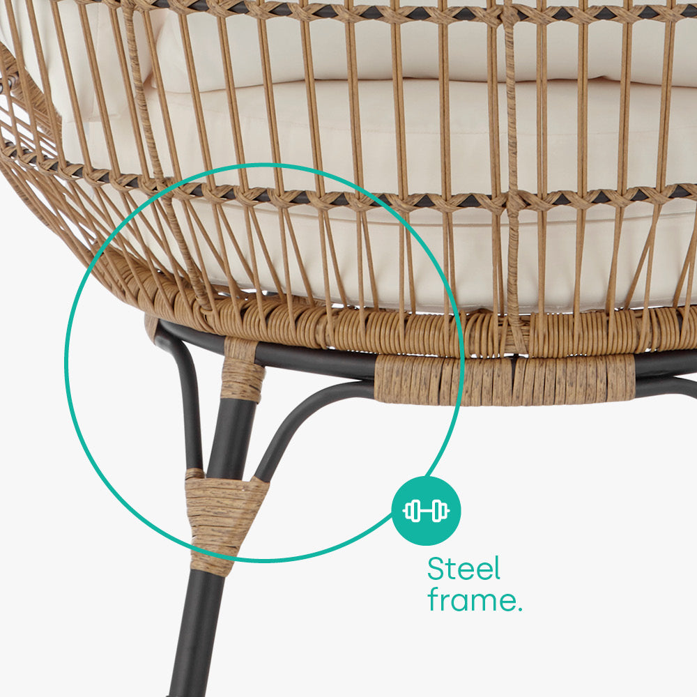 Havana Rattan Cocoon Chair - Natural