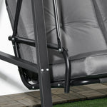 2 Seater Swing Chair, Adjustable Canopy, Dark Grey | Dark Gray