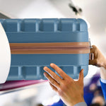 56x45x25cm Large Cabin Carry On Case - Overhead Luggage Suitcase - 4 Spinner Wheels - Abs Shell | 56 x 45 x 25cm | Blue
