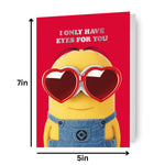 Despicable Me Minions 'i Only Have Eyes For You!' Valentine's Day Card Official Product