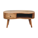 Solid Wood Oak-ish Wave Coffee Table