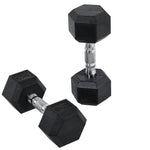 2x8kg Rubber Hex Dumbbells For Home Gym | Black