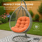 Luxury Garden Round Egg Chair Swing Cushion, 80 X 120 Cm | One Size | Orange