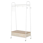 Rolling Coat Rack Clothes Stand Garment Storage Shelf