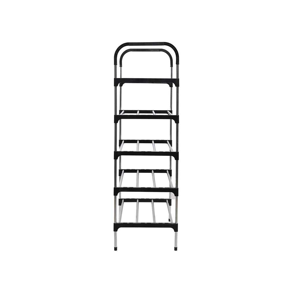 Multi Tiers Shoe Rack Organizer Stackable Space Saving Shoe Shelf | 5 | Black