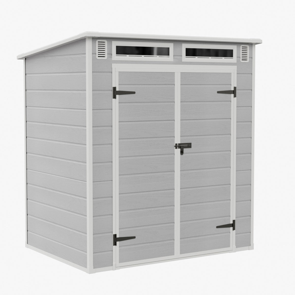 6 X 4ft Outdoor Garden Pent Roof Tool Storage Shed | Light Grey