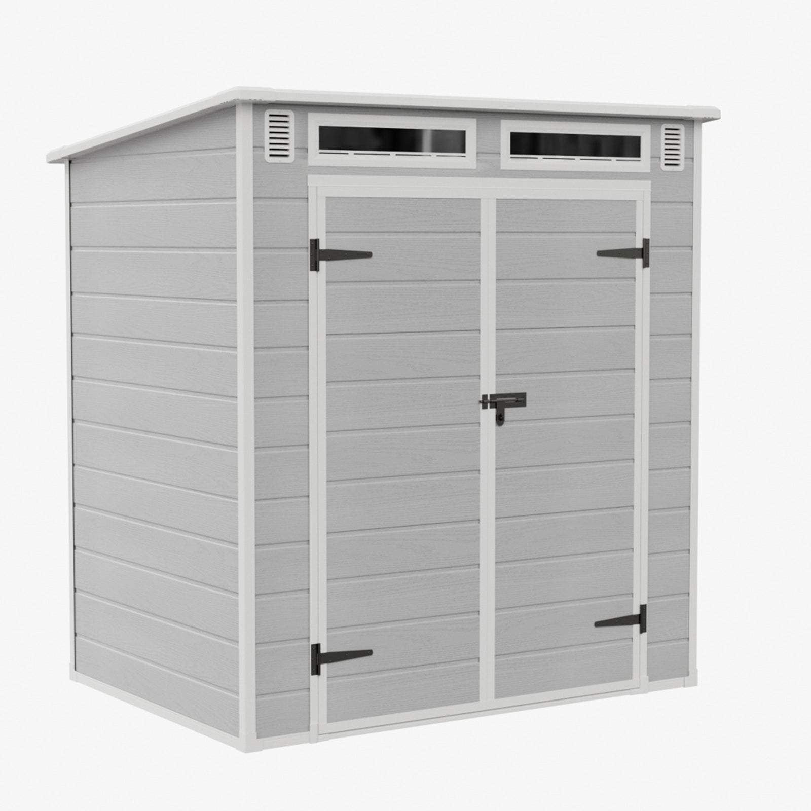 6 X 4ft Outdoor Garden Pent Roof Tool Storage Shed | Light Grey