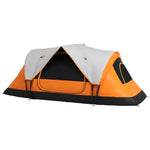 2 Room Camping Tent With Waterproof Rainfly & Screen Panels | Orange