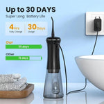 Dyzi Black Cordless Oral Irrigator 350ml Tank 5 Modes Water Flosser