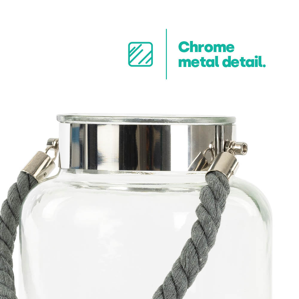 Hurricane Glass Lantern - Grey