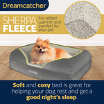 Grey Small To Xxl Dog Beds Orthopaedic Shredded Memory Foam, Fleece Sleeping Area, Non Slip Base, Removable Washable Cover | 65cm | Grey