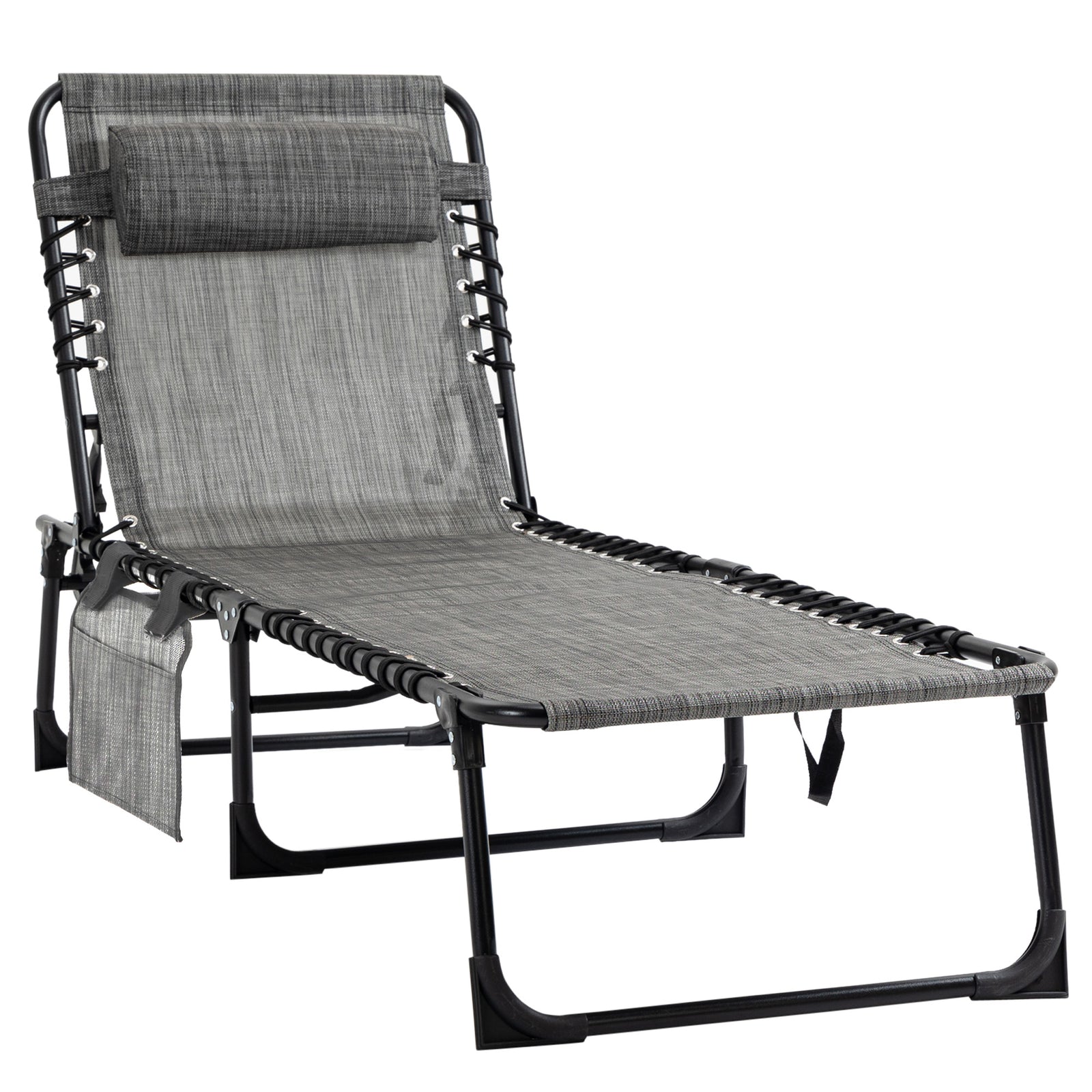 Lounger Reclining Camping Bed 5-position Adjustable